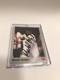 Michael Carbajal signed boxing collectible cards