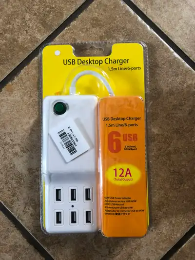 Brand New USB desktop charger, 6usb, total 12A, View more