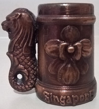 Miniature Copper Mug with MerLion Handle and Hard Plastic lining