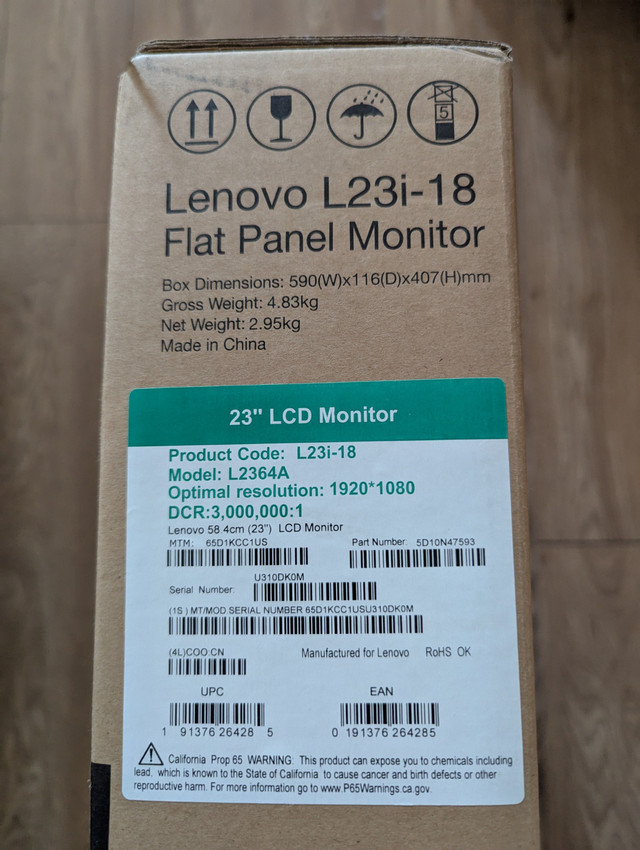 Lenovo ThinkVision L23i-18 23 po IPS – Neuf (boîte scellée) dans Autre  à Laval/Rive Nord - Image 3