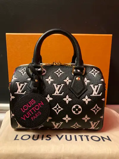 LOUIS VUITTON Speedy Bandouliere 20 Bag Black Pink White, View more