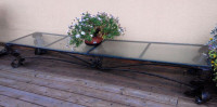 Vintage Antique Metal Coffee Table Base with glass top