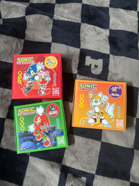 Set of three McDonald’s sonic the hedgehog toys puzzle and games