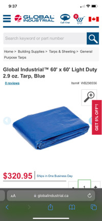 TWO 60x60 light duty tarps