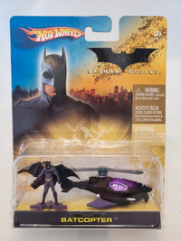 1:64 Diecast Hot Wheels Batman Begins Batcopter w/ Batman Figure