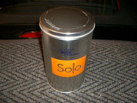 Storage Tin 5 inches in diameter by 9 inches high
