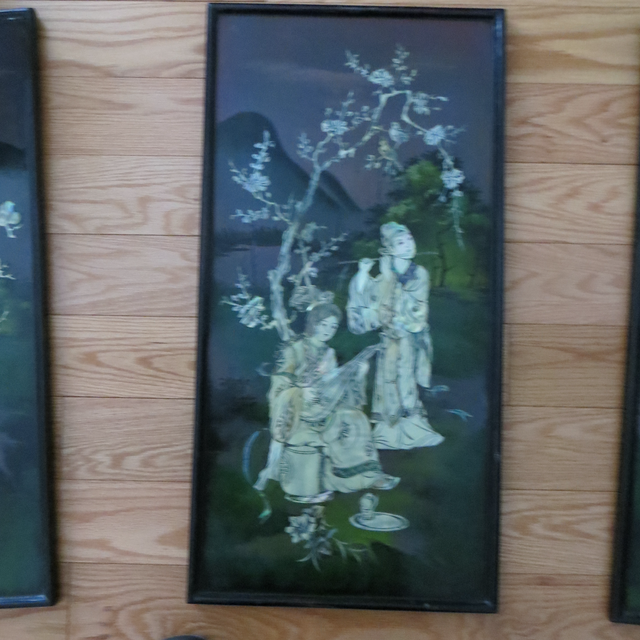 FOUR BEAUTIFUL CHINESE MOTHER OF PEARL INLAID SCREENS in Arts & Collectibles in Laval / North Shore - Image 5