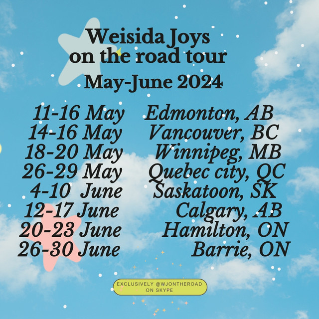 Mark your calendars May-June 2024 -Weisida Joys in Events in Edmonton