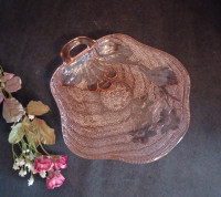 Pink Depression glass dish