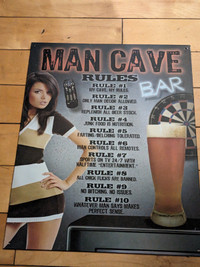 Brandnew 16x12.5 inches USA made funky mancave bar sign