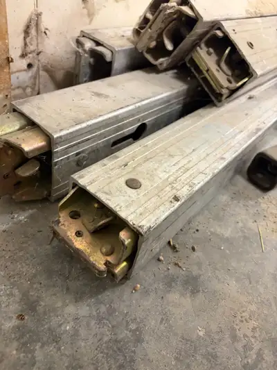 7 heavy-duty Kinedyne aluminum cargo/decking beams for sale. Used for cargo securement, shoring and...