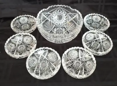 Antique crystal bowl set, View more