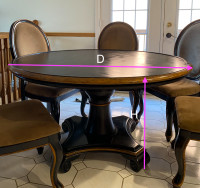 Round Dining Table Set + 6 Chairs
