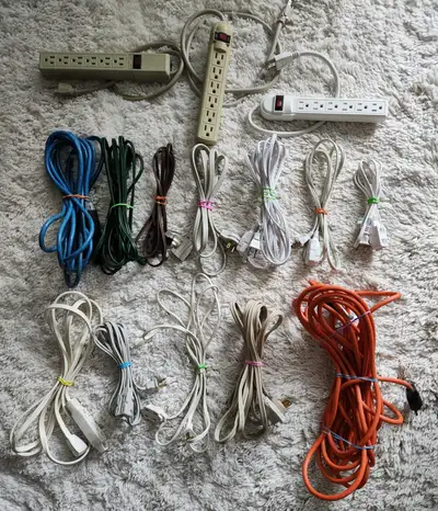 12 Assorted Extension Cords, View more