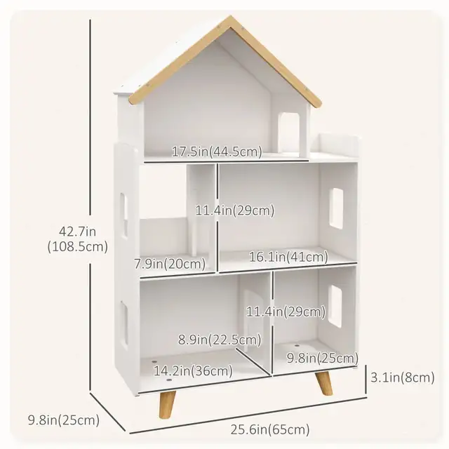 Toy Storage Organizer Cabinet, 3-Tier Kids Bookshelf for Playroo in Bookcases & Shelving Units in Markham / York Region - Image 4