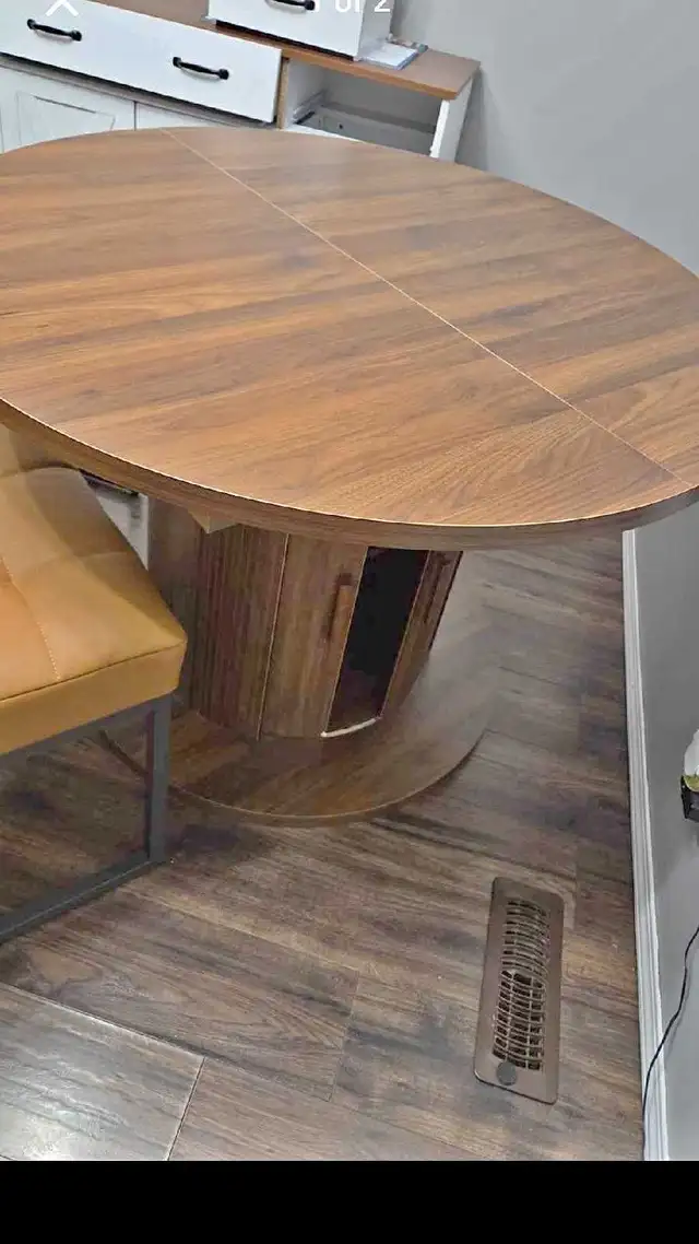 Round Walnut Dining Table