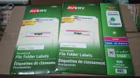 Étiquettes autocollantes Avery 2/3"x3-7/16"  File Folder Labels