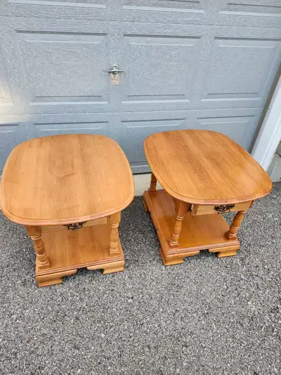 ***Pair of Solid Wooden Maple Side Tables***, View more