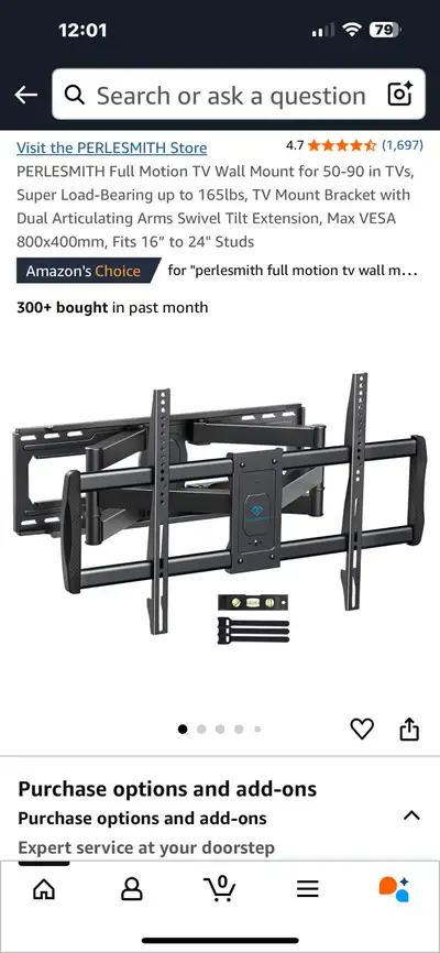 full motion tv wall mount, View more