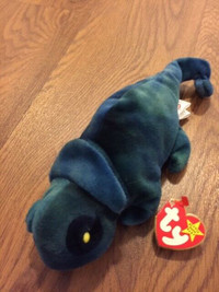 Rare 1997 Beanie Baby Rainbow the Chameleon PVC pellets