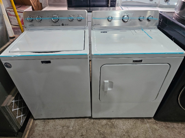 2021 Maytag 27" white Topload washer & Frontload Electric Dryer in Washers & Dryers in Hamilton