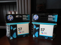 2 New Sealed Genuine HP 57 Tri Color Printer Ink Cartridges
