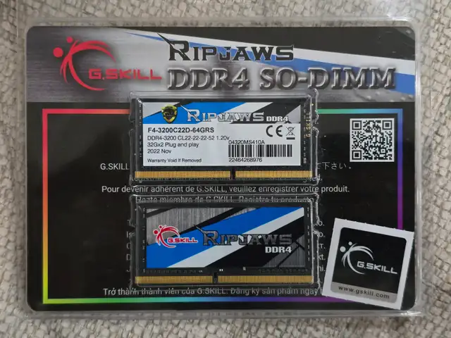 G.Skill Ripjaws 64GB (2x32GB) DDR4-3200 Laptop / Mini PC RAM | System ...
