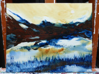 Hamidi huile acrilique paysage artiste peintre peinture toile