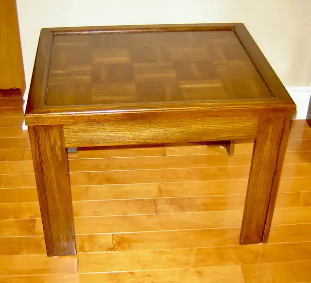 Beautiful Solid Wood Rectangular Side Table with Parquetry Top in Other Tables in City of Toronto - Image 5