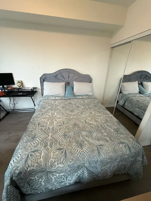 Queen Bed Frame with Headboard + Box Spring