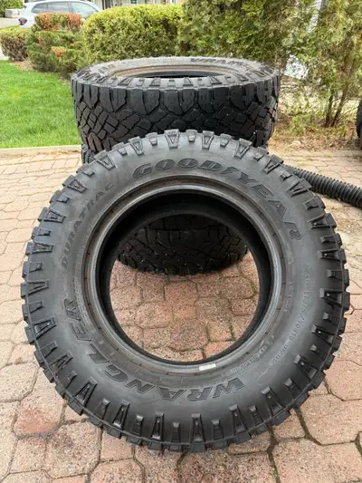 Solid set of Goodyear Wrangler Duratrac tires with deep tread remaining. These are one of the most s...
