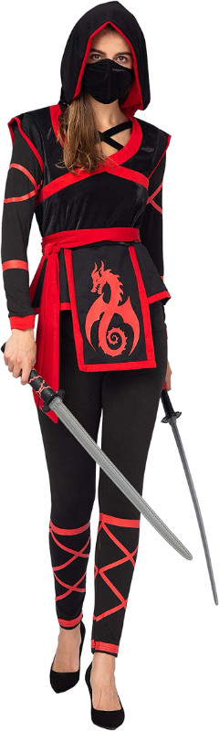 Ninja Warrior Costume for Women with Ninja Mask in Costumes in Kitchener / Waterloo