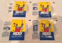 4 DIFF 1985/86 O-PEE-CHEE OPC HOCKEY WAX PACK WRAPPERS $20