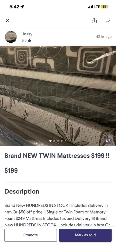 Brand New Single/TWIN Mattresses $199 & UP !, View more