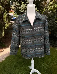 Vintage variations of blue & brown buttoned jacket