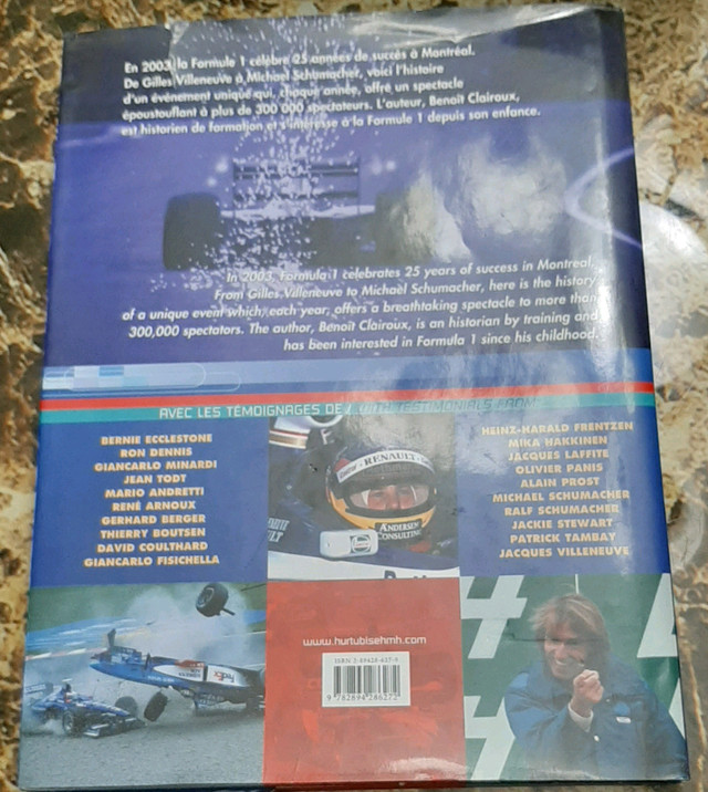 Beau Livre 11 x 14 Montreal 25 Ans de Formule 1 dans Art et objets de collection  à Trois-Rivières - Image 3