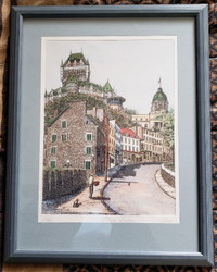 WATERCOLOR AND INK PRINT - COTE DE LA MONTAGNE -  QUEBEC