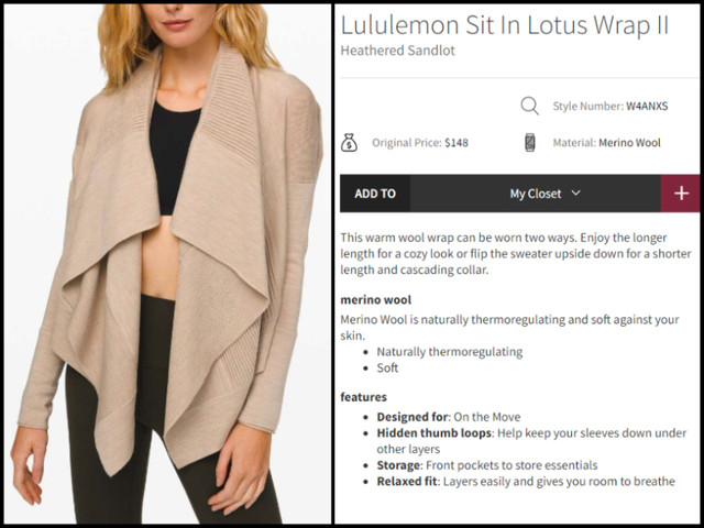 Lululemon Sit In Lotus Wrap II Size 10 NWOT in Women's - Tops & Outerwear in Lethbridge - Image 3