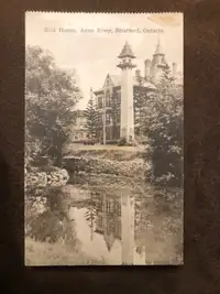 Vintage postcard Bird House Avon River Stratford Ontario 1938