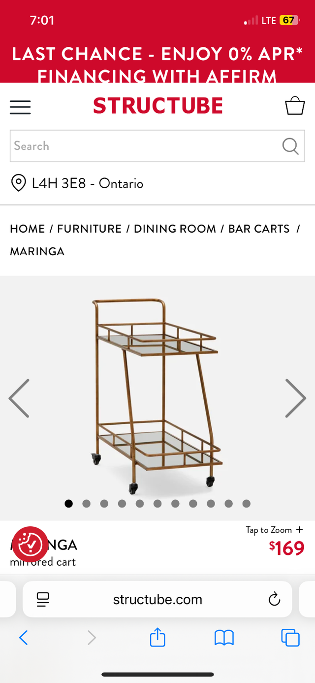 Structube Bar Cart in Other Tables in Markham / York Region - Image 2
