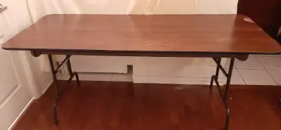 *SOLD*6'-Solid Wood-Folding Table-Party/Work/Dining Guest/Office, View more