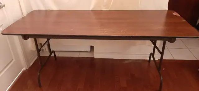 *SOLD*6'-Solid Wood-Folding Table-Party/Work/Dining Guest/Office in Other Tables in Mississauga / Peel Region - Image 2