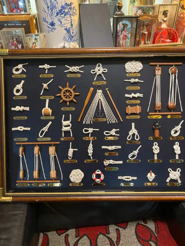 Sailor’s Knot Maritime Nautical Shadow Box With Wood Frame in Arts & Collectibles in Vancouver - Image 2