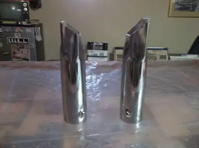 Brand new, never used. Excellent shiny chrome. Nine inches long. Great gift. $25.00 for the pair 519...