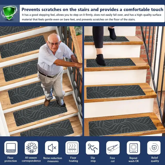 Non-Slip Stair Treads Carpet for Wooden Steps 21.6 x 7.4 in Rugs, Carpets & Runners in Ottawa - Image 6