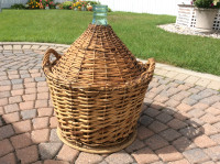 LARGE GLASS DAMIGIANA WICKER WRAPPED WINE FERMENTER