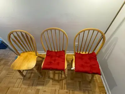 Set of 3 Wooden Windsor Dining Chairs, View more