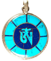 Tibetan Om Inlay Pendant