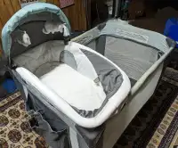 Playpen with infant cradle