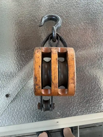 Antique pulley, View more